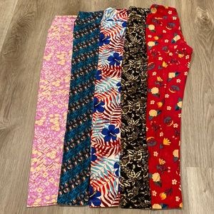 LuLaRoe Girls Size Tween Bundle of 5 Leggings
